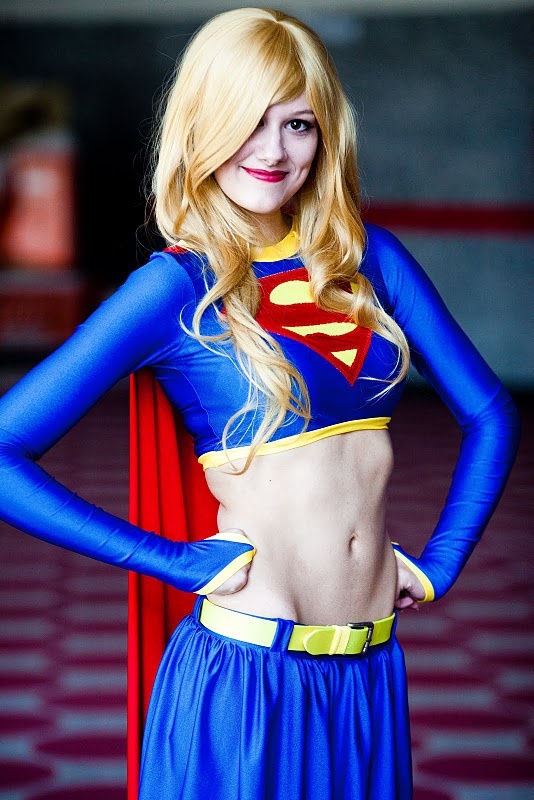 Halloween Sexy Supergirl Cosplay Costume Two Pieces